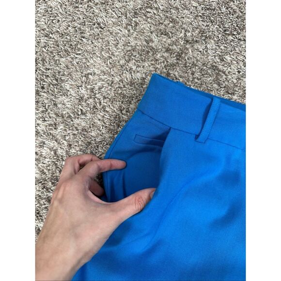 Diane Von Furstenberg Blue Gian Wool Blend Slim Skinny Trouser Pant Zip Ankles 6 - Picture 14 of 14